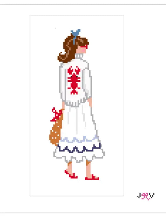 Lobster Girl Needlepoint Canvas