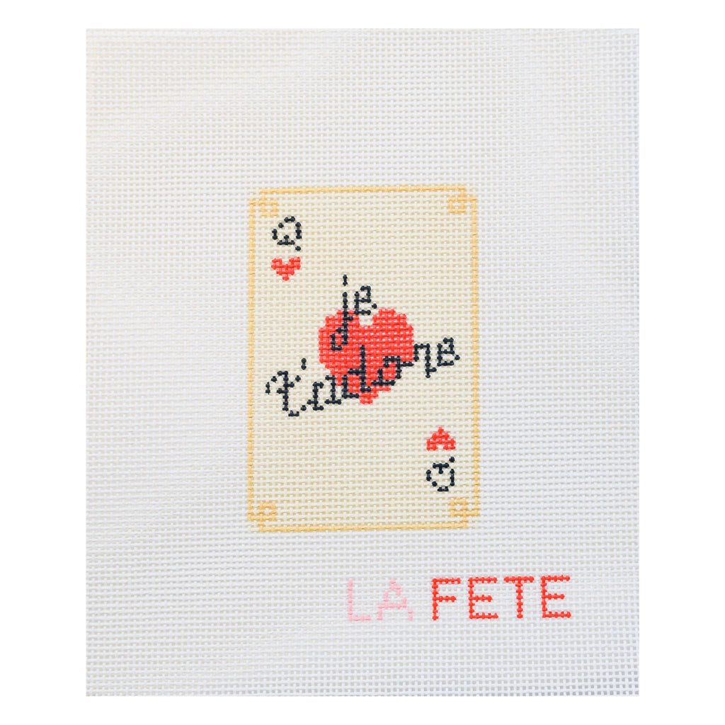 Je T'adore Card Hand Painted Needlepoint Canvas