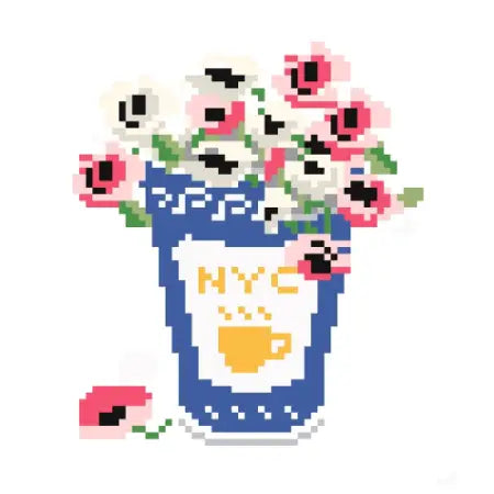 NYC Anthora Cup Spring Needlepoint Canvas