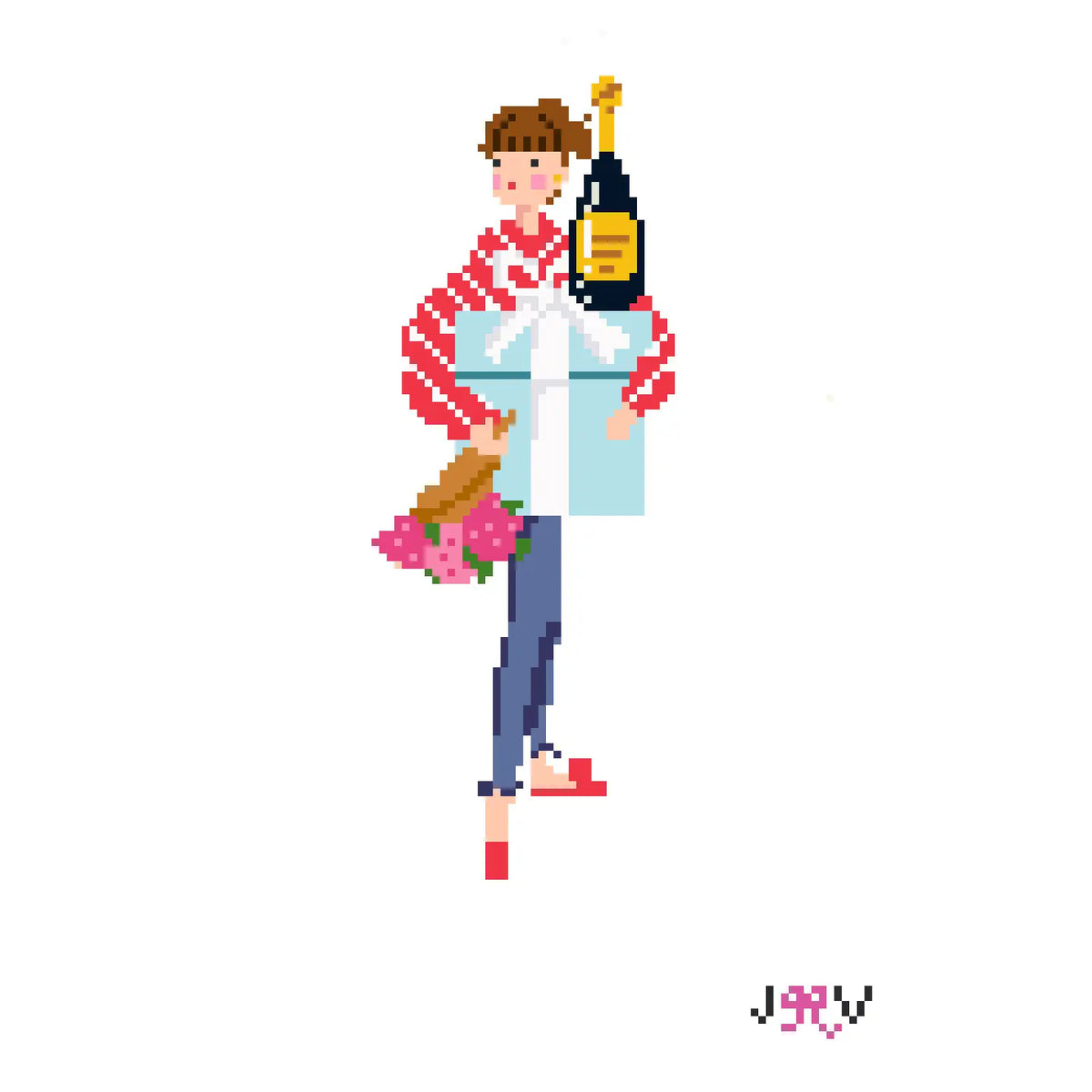 Valentine's Girl Needlepoint Canvas