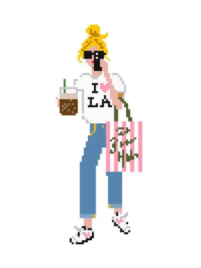 LA Girl Needlepoint Canvas