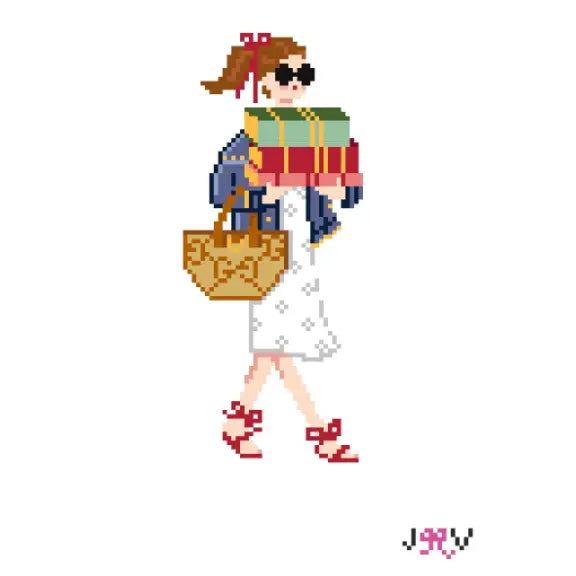 Bookstore Girl Fair Needlepoint Canvas
